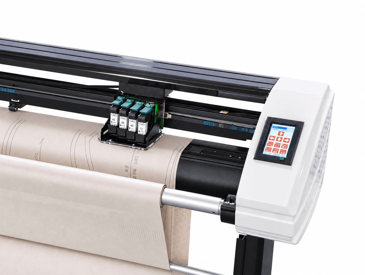 HP45 Inkjet Plotter: detail rail